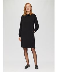 S.oliver - Minikleid Sweat-Kleid mit gelegtem Kragen Raffung - Lyst