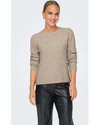 ONLY - Rundhalspullover ONLJEANETT LIFE L/S RIB O-NECK CC KNT - Lyst
