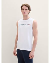 Tom Tailor - T-Shirt Tanktop mit Logo Print - Lyst