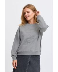Pulz - Rundhalspullover PZTABITA Logo Sweatshirt stylischer Pullover - Lyst