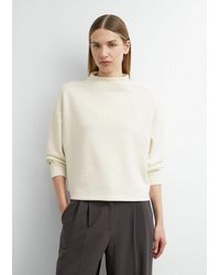 Comma, - Sweatshirt Sweatshirt Scuba-Sweatshirt Mit Logo-Detail - Lyst