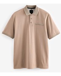 Next - Smartes Kurzarm-Poloshirt aus 100 % Baumwolle (1-tlg) - Lyst
