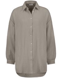 Sublevel - Langarmbluse Lange Musselin Bluse - Lyst