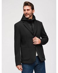 Ombre - Sakko Mit Kapuze Herren Blazer Mit Abnehmbarer Kapuze Casual Xl (Kein Set, 1-Tlg) Leicht Gefüttert - Lyst