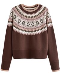 Next - Rundhalspullover Pullover mit Rundhalsausschnitt und Seitenschlitz (1-tlg) - Lyst