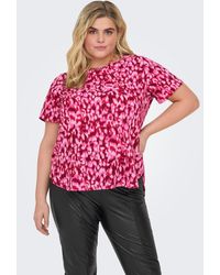 Only Carmakoma - Blusenshirt Design Bluse Plus Size Curvy Shirt Übergröße (1-tlg) 3906 in Rot-2 - Lyst