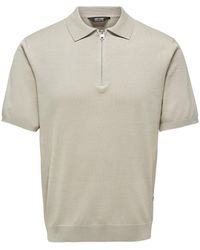 Only & Sons - Strickpullover ONSWYLER LIFE REG 14 SS ZIP POLO KN - Lyst