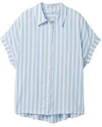 Tom Tailor - Blusenshirt striped short sleeve blouse - Lyst