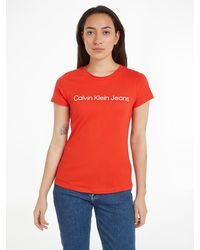 Calvin Klein - T-Shirt INSTITUTIONAL LOGO 2- TEE (Packung, 2er-Pack) mit Logoschriftzug - Lyst