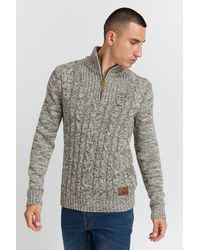 Solid - Troyer Sdpankraz Wärmender Strickpullover Mit Zopfstrickmuster - Lyst