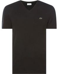 Lacoste - T-Shirt SHORT SLEEVED V-NECK TEE TH2036 Black Schwarz - Lyst