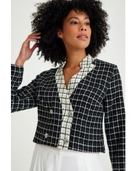 Just Like You - Kurzjacke Weiße schwarze karierte kurze jacke - Lyst