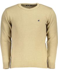 U.S. Grand Polo - Strickpullover Beiger pullover mit Rundhals und Stickerei für stilvolle Auftri - Lyst