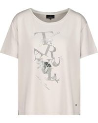 Monari - T-Shirt mit Glanz-Print und Strass Schrift - Lyst