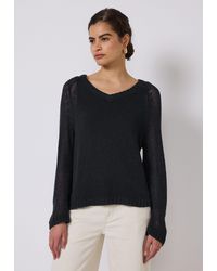 STREET ONE STUDIO - V-Ausschnitt-Pullover mit grober Struktur - Lyst