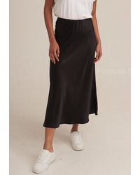 Gini London - LONDON Sommerrock Gini Bias Cut Satin Schrägschnitt Midirock - Lyst