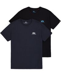 Alpha Industries - Rundhalsshirt Basic T Small Logo Pack (Set, 2-tlg) - Lyst
