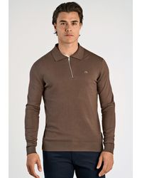 Lindbergh - Langarm-Poloshirt Troyer - Lyst