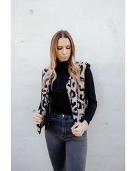 von Herzen - Fellimitatweste Leo Teddyweste – ärmellos – Onesize – mit Animalprint - Lyst