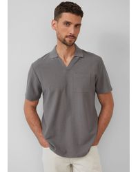 S.oliver - Kurzarmshirt Poloshirt aus Struktur-Jersey mit Brusttasche Rippblende - Lyst