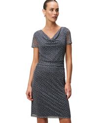 Zero - Druckkleid Mesh-Kleid mit Wasserfallausschnitt drapiert /gerafft - Lyst