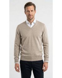 Olymp - V-Ausschnitt-Pullover Strick Casual Aus Reiner Wolle - Lyst