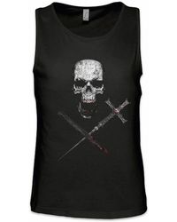 Urban Backwoods - Tanktop Vampire Skull Ärmelloses T-Shirt Vampir Blut True Gebiss Zähne Dracula Biss Bite Blood Teeth - Lyst