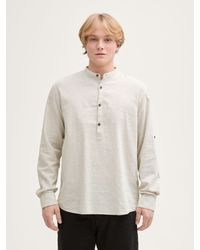 Tom Tailor - Langarmhemd Relaxed Fit Tunika Hemd mit Leinenanteil - Lyst