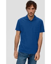 S.oliver - Kurzarmshirt Poloshirt mit Brusttasche Blende, Label-Patch - Lyst
