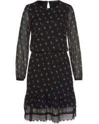 Vero Moda Chiffonkleid »VMVIOLA« mit Spitze am Saum - Schwarz