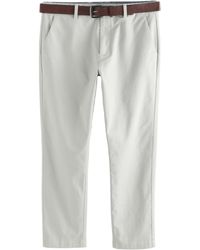 Next - Weiche Slim Fit Chinohose mit Gürtel und Print (2-tlg) - Lyst