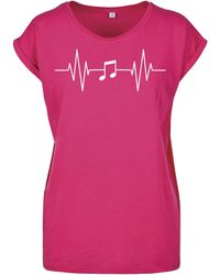 Youth Designz - Print- "Heartbeat Music" T-Shirt als Statement Geschenk Motiv mit trendigem Aufdruck für Frauen - Lyst