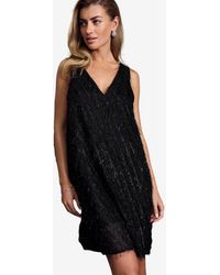 Next - Glitzerndes, ärmelloses Minikleid mit Federn (1-tlg) - Lyst
