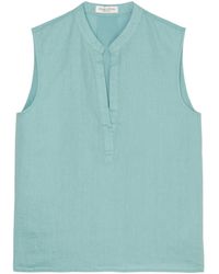 Marc O' Polo - Klassische Bluse Woven Top, flared shape, v-neck wit - Lyst