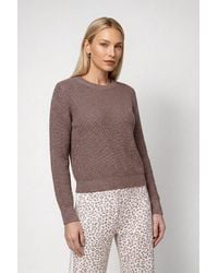 Monari - Rundhalspullover Pullover Basic Lurex Regular Fit Mit Rundhalsausschnitt - Lyst