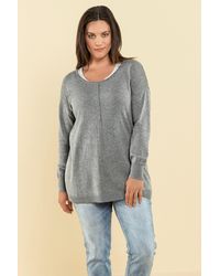 Janet & Joyce - Strickpullover Pullover oversized Rundhals Langarm - Lyst