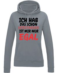 Youth Designz - Kapuzenpullover Verstanden Egal Hoodie Pullover witzigen Aufdruck Statement mit lustigen Logo für Frauen - Lyst