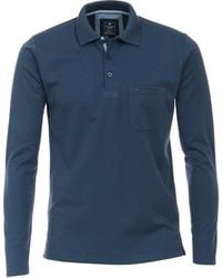 Redmond - Große Größen Langarm-Poloshirt denimblau "Wash & Wear" - Lyst