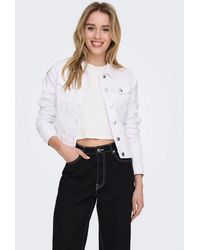 ONLY - Jeansjacke Onlwonder – Jeansjacke Mit Teilungsnähten Und Stretch Sehr Figurbetont, Casual, Denim, Baumwollmischung, Brusttaschen - Lyst