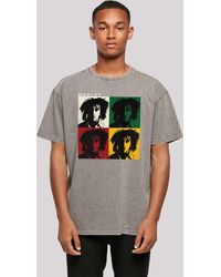 F4NT4STIC - Shirt Bob Marley Colour Blocks Two Sleeves Reggae Music Premium Qualität - Lyst