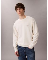 Calvin Klein - Strickpullover Ls Ez Cotton Crewnk Sweater 12Gg Mit Rundhalsausschnitt - Lyst