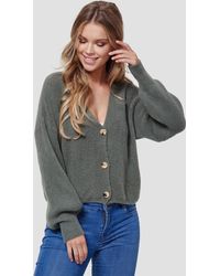 Decay - Strickjacke 7111 Khaki-One Size (1-tlg) Unifarbe - Lyst
