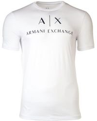 Armani Exchange - T-Shirt - Schriftzug, Rundhals, Cotton - Lyst