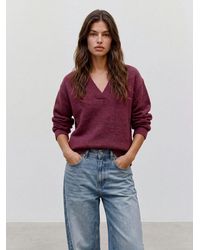 Vero Moda - V-Ausschnitt-Pullover Vmboom Ls V-Neck Pullover Noos Materialmix, Mit Wolle Und Stretch - Lyst