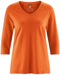 HempAge - /--Shirt DH240 Raglanshirt mit 3/4-Arm - Lyst