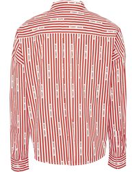Tommy Hilfiger Hemdbluse »TJW TOMMY LOGO STRIPE SHIRT« mit allover Logo-Streifen - Rot