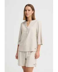 Oxmo - Shirtbluse Oxanea Bluse Aus Leinenmix - Lyst