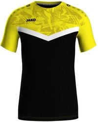 JAKÒ - Kurzarmshirt T-Shirt Iconic schwarz/soft yellow - Lyst