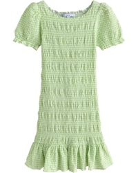 Next - Minikleid mit Puffärmeln und Raffung (1-tlg) - Lyst