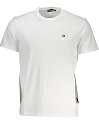 Napapijri - Weißes Kurzarm--T-Shirt mit Rundhals & - Lyst